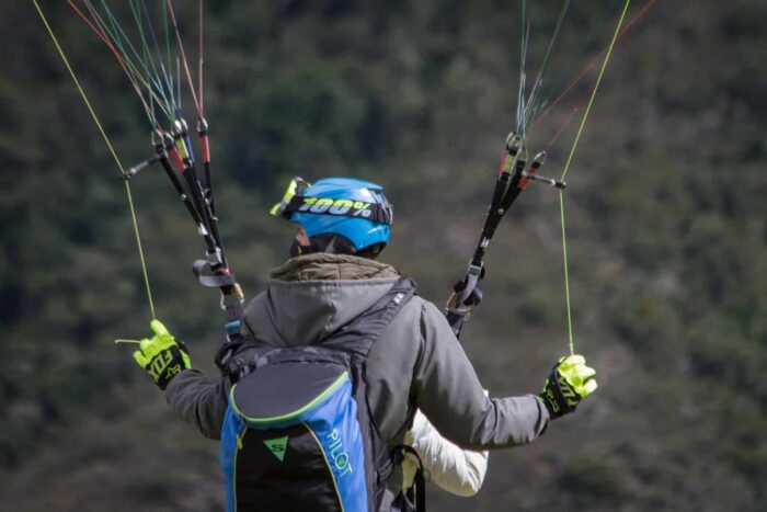 Paragliding at Sopó Colombia overlooking Embalse Tominé and Parque Pionono